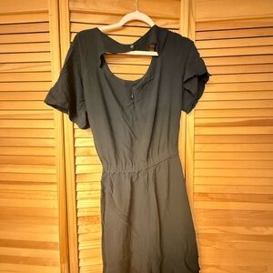 LOFT Black Short Sleeve Cutout Jumpsuit